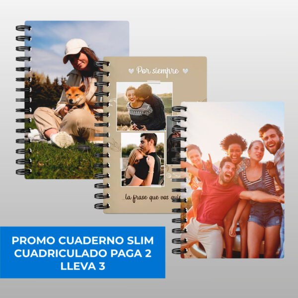 Promo cuaderno Slim Cuadriculado paga 2 lleva 3