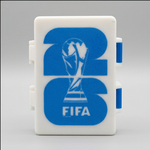 Caja 3D Mundialista Personalizada blanca y azul AUROS