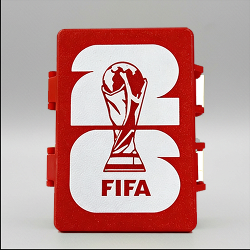 Caja 3D Mundialista Personalizada roja y blanca AUROS