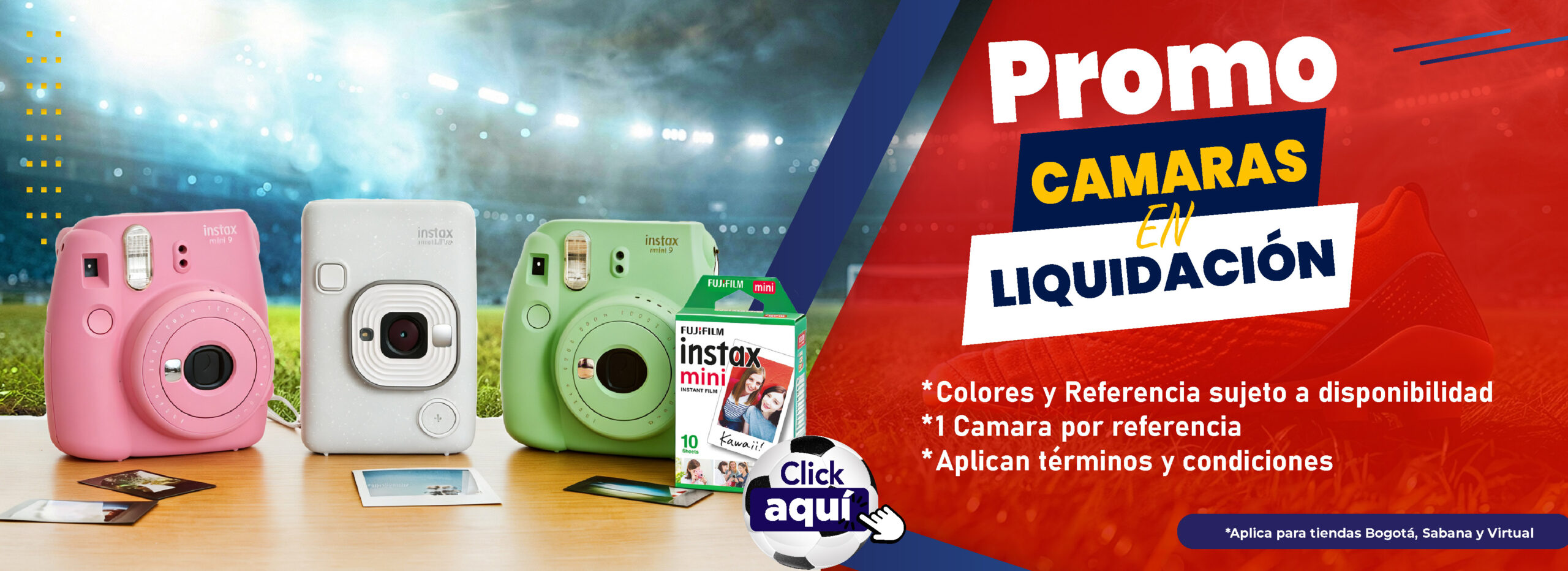 Cámara instantánea Fujifilm Instax Mini para imprimir fotografías al instante en eventos deportivos, reuniones, fiestas y celebraciones.